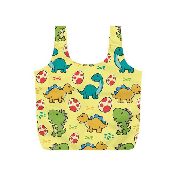 Seamless pattern with cute dinosaurs character Full Print Recycle Bag (S)