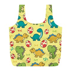 Seamless Pattern With Cute Dinosaurs Character Full Print Recycle Bag (l) by Vaneshart