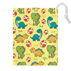 Seamless Pattern With Cute Dinosaurs Character Drawstring Pouch (5xl) by Vaneshart