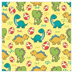 Seamless Pattern With Cute Dinosaurs Character Long Sheer Chiffon Scarf 