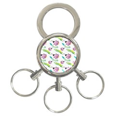 Watercolor Pattern With Lady Bug 3-ring Key Chain by Vaneshart