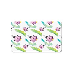 Watercolor Pattern With Lady Bug Magnet (name Card) by Vaneshart