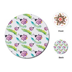 Watercolor Pattern With Lady Bug Playing Cards Single Design (round) by Vaneshart