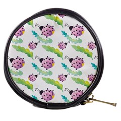 Watercolor Pattern With Lady Bug Mini Makeup Bag by Vaneshart