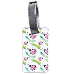 Watercolor Pattern With Lady Bug Luggage Tag (two Sides) by Vaneshart