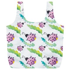 Watercolor Pattern With Lady Bug Full Print Recycle Bag (xl) by Vaneshart