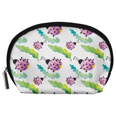 Watercolor Pattern With Lady Bug Accessory Pouch (large)