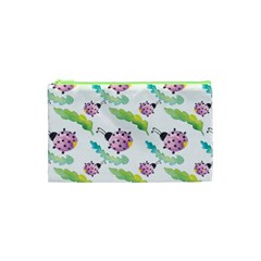 Watercolor Pattern With Lady Bug Cosmetic Bag (xs) by Vaneshart