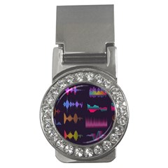 Colorful-sound-wave-set Money Clips (cz)  by Vaneshart