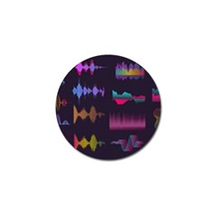 Colorful-sound-wave-set Golf Ball Marker by Vaneshart