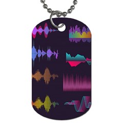 Colorful-sound-wave-set Dog Tag (two Sides) by Vaneshart