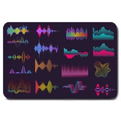 Colorful-sound-wave-set Large Doormat  by Vaneshart