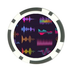 Colorful-sound-wave-set Poker Chip Card Guard by Vaneshart