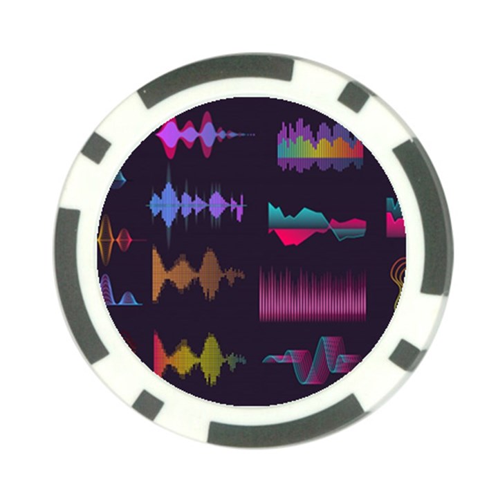 Colorful-sound-wave-set Poker Chip Card Guard