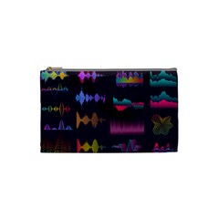 Colorful-sound-wave-set Cosmetic Bag (small) by Vaneshart