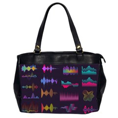 Colorful-sound-wave-set Oversize Office Handbag (2 Sides) by Vaneshart