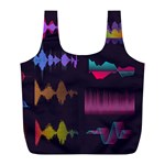 Colorful-sound-wave-set Full Print Recycle Bag (L) Front