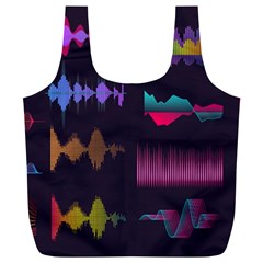 Colorful-sound-wave-set Full Print Recycle Bag (xl) by Vaneshart