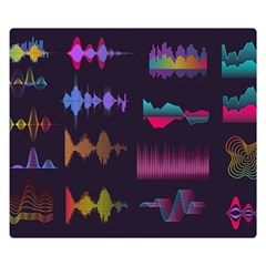 Colorful-sound-wave-set Double Sided Flano Blanket (small)  by Vaneshart