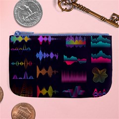 Colorful-sound-wave-set Large Coin Purse by Vaneshart