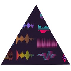 Colorful-sound-wave-set Wooden Puzzle Triangle by Vaneshart