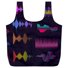 Colorful-sound-wave-set Full Print Recycle Bag (xxl) by Vaneshart