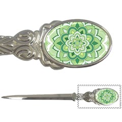 Floral-green-mandala-white Letter Opener by Vaneshart