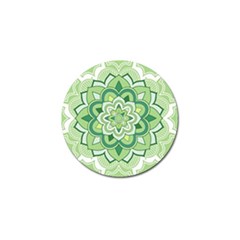 Floral-green-mandala-white Golf Ball Marker by Vaneshart