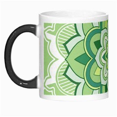 Floral-green-mandala-white Morph Mugs by Vaneshart