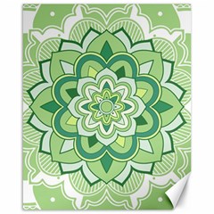 Floral-green-mandala-white Canvas 16  X 20  by Vaneshart