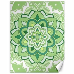 Floral-green-mandala-white Canvas 36  X 48  by Vaneshart