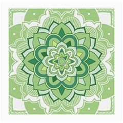 Floral-green-mandala-white Medium Glasses Cloth by Vaneshart