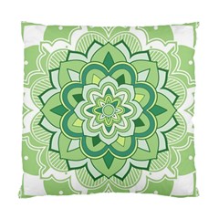 Floral-green-mandala-white Standard Cushion Case (two Sides) by Vaneshart