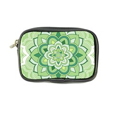 Floral-green-mandala-white Coin Purse by Vaneshart