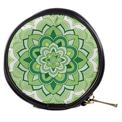 Floral-green-mandala-white Mini Makeup Bag by Vaneshart