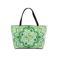 Floral-green-mandala-white Classic Shoulder Handbag by Vaneshart