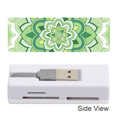 Floral-green-mandala-white Memory Card Reader (stick) by Vaneshart