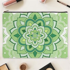 Floral-green-mandala-white Cosmetic Bag (xxxl) by Vaneshart