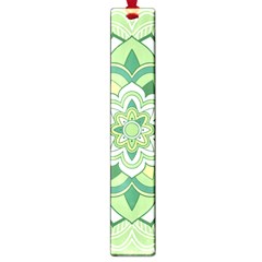 Floral-green-mandala-white Large Book Marks by Vaneshart