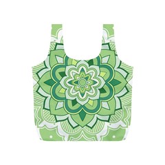 Floral-green-mandala-white Full Print Recycle Bag (s) by Vaneshart