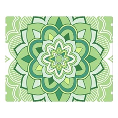 Floral-green-mandala-white Double Sided Flano Blanket (large)  by Vaneshart