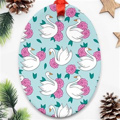 Classy-swan-pattern Ornament (oval) by Vaneshart