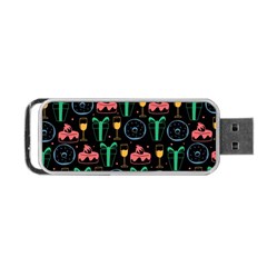 Hand-drawn-happy-birthday-pattern-background Portable Usb Flash (one Side) by Vaneshart