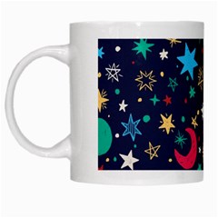 Colorful-background-moons-stars White Mugs by Vaneshart