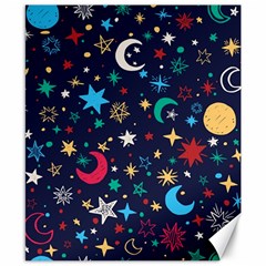 Colorful-background-moons-stars Canvas 8  X 10  by Vaneshart