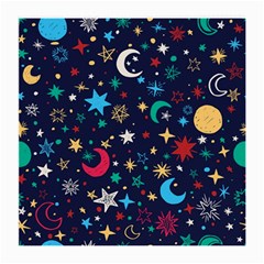 Colorful-background-moons-stars Medium Glasses Cloth by Vaneshart