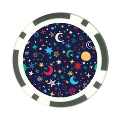 Colorful-background-moons-stars Poker Chip Card Guard by Vaneshart