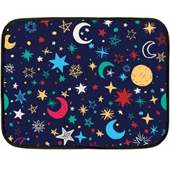 Colorful-background-moons-stars Double Sided Fleece Blanket (mini)  by Vaneshart