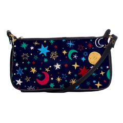 Colorful-background-moons-stars Shoulder Clutch Bag by Vaneshart