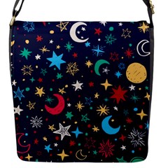 Colorful-background-moons-stars Flap Closure Messenger Bag (s) by Vaneshart